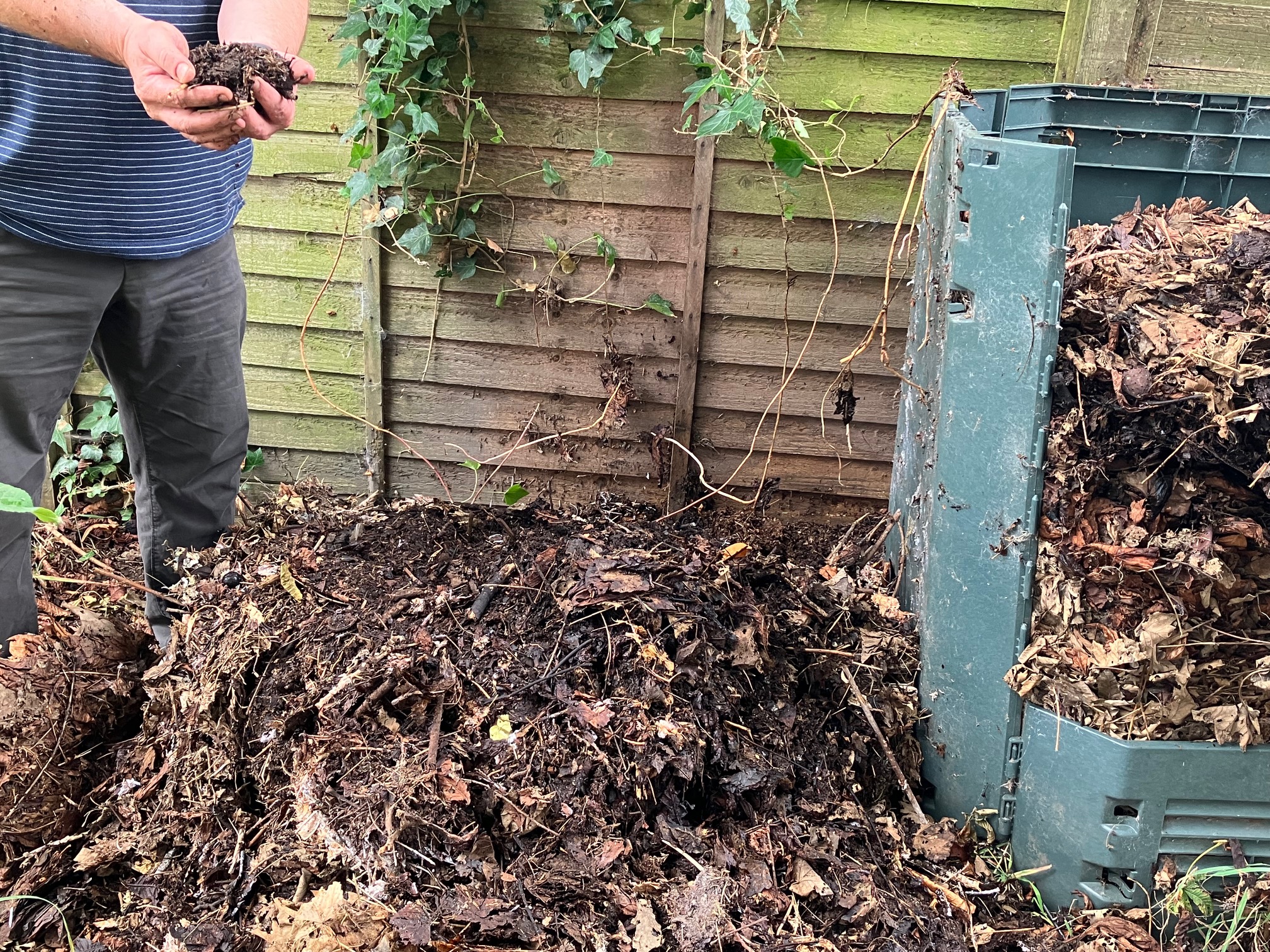 Getting leaf mould out of a composter